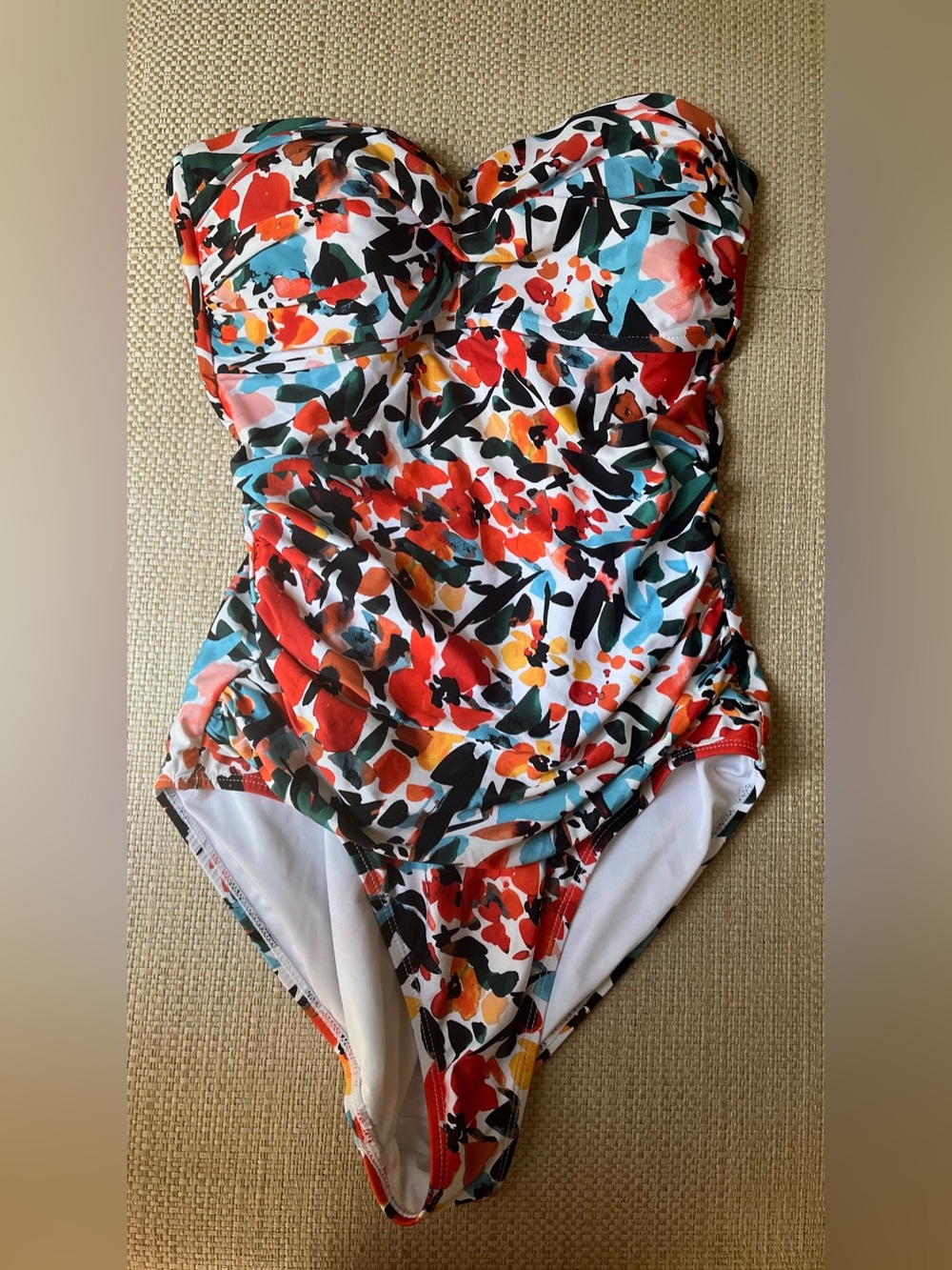 Anne Cole Signature Sunset Floral Bandeau One Piece Size 10